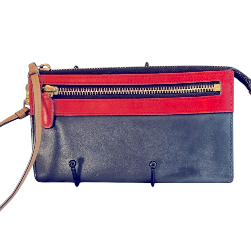 Coach Legacy 48176 Color Block Leather Zip Wristlet Wallet